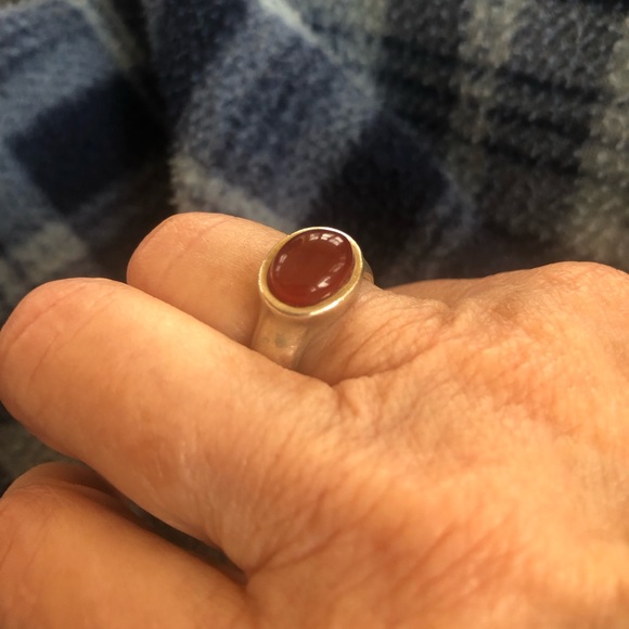 Silver ring with red stone. Ring for all times - Picture 3 of 6